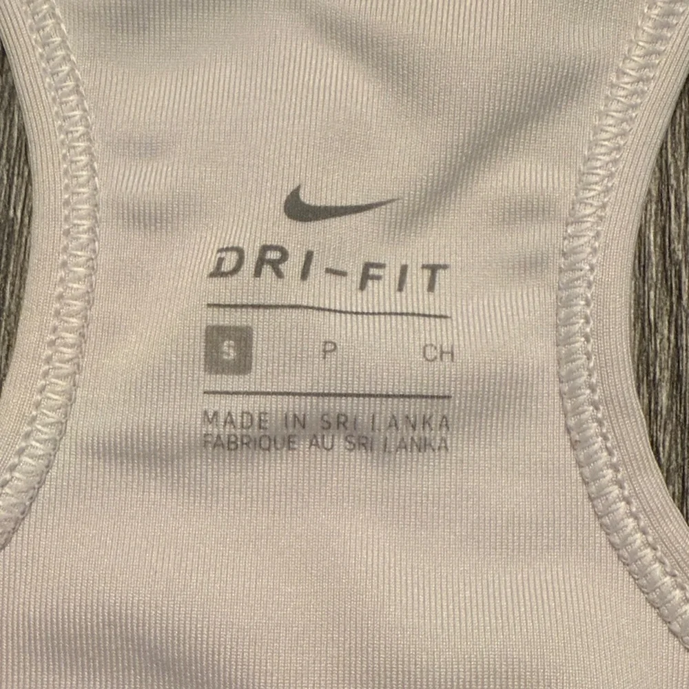 Nike Women's White Sports Bra with Black Logo - Picture 4 of 5